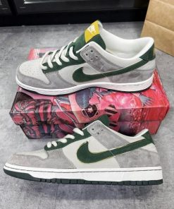 Nike SB Dunk Low x Otomo Katsuhiro “Steamboy OST” Smoke Green Gold - Like Auth nike sb dunk otomo katsuhiro grey green gold 3