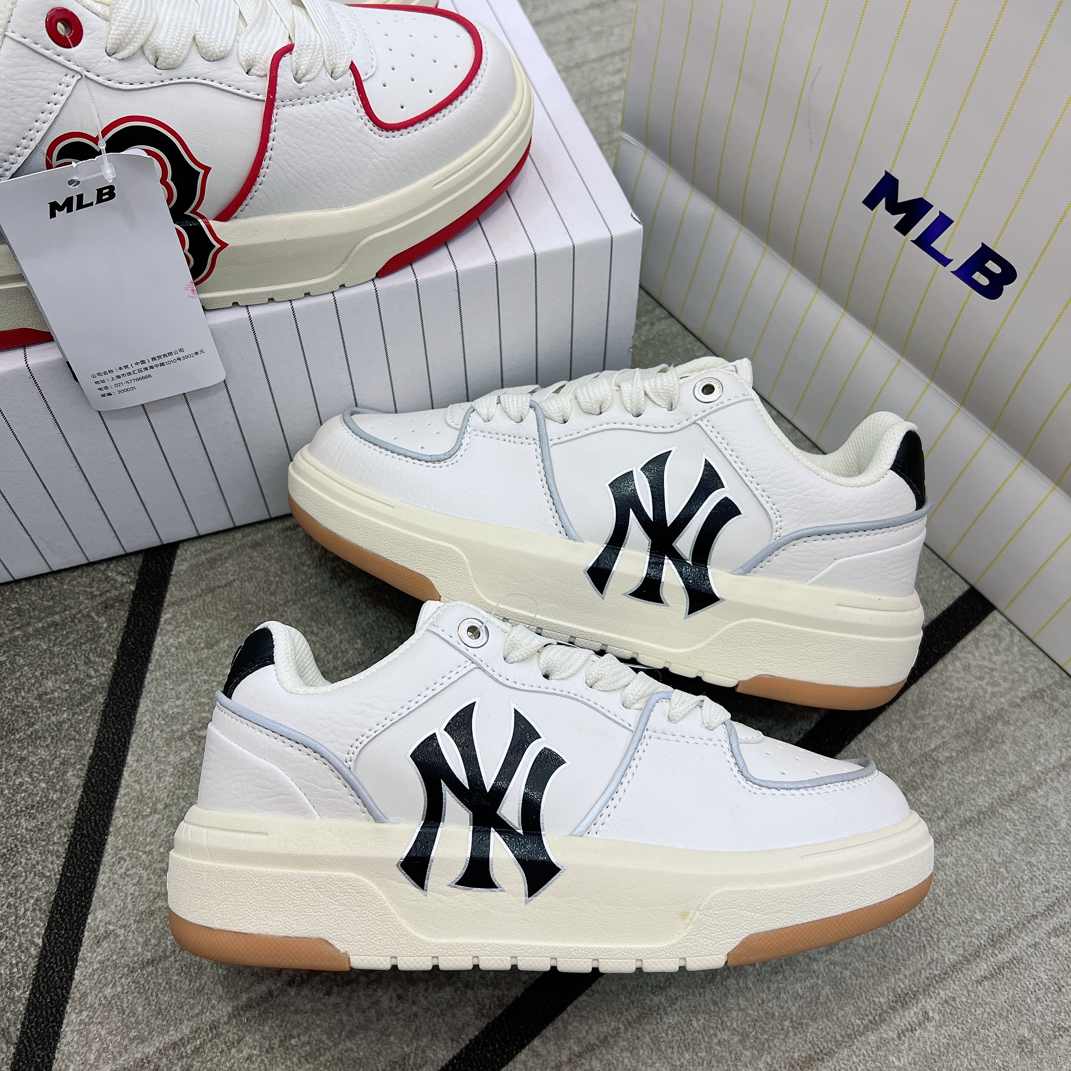 Giày MLB Chunky Liner New York Yankees Beige  Siêu Cấp  YoYo1 Sneaker