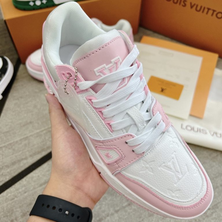 lv trainer sneaker pink