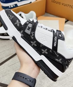 Giày Louis Vuitton Trainer 'White Black'