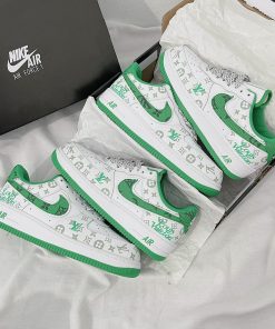 giay nike air force 1 low louis vuitton white green like auth 2