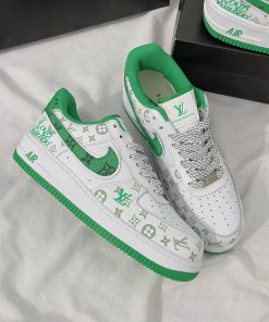 giay nike air force 1 low louis vuitton white green like auth 3