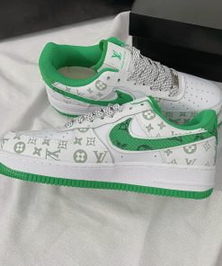 giay nike air force 1 low louis vuitton white green like auth 4