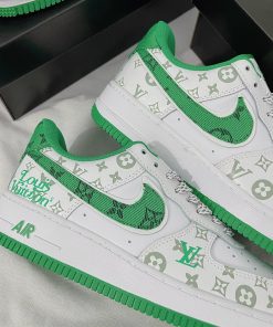 giay nike air force 1 low louis vuitton white green like auth 5