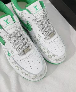 giay nike air force 1 low louis vuitton white green like auth 6