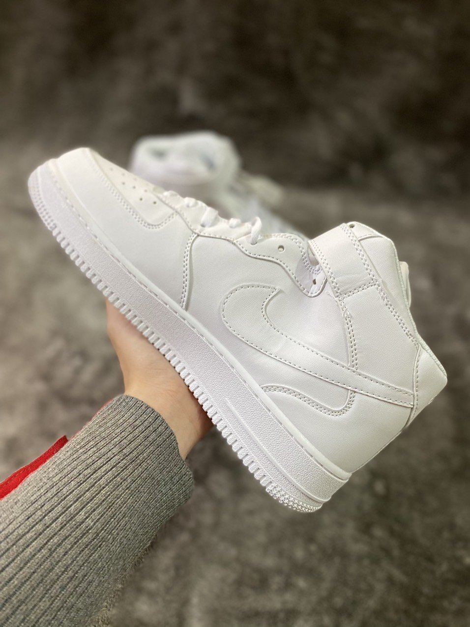 Giày Nike Air Force 1 Mid 'All White' - Like Auth Giày AF1 Mid All White _yoyo1sneaker