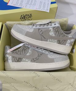 Giày Travis Scott x Nike Air Force 1 'Grey White'_yoyo1sneaker