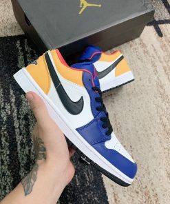 giay nike air jordan low blue yellow sieu cap33