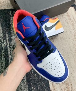 giay nike air jordan low blue yellow sieu cap77