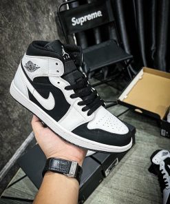 Giày Nike Air Jordan 1 Mid Tuxedo Like Auth giay nike air jordan mid tuxedo likeauth 4