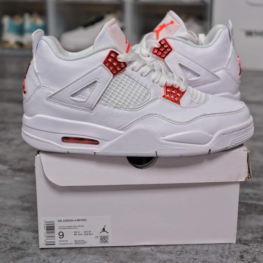 Giày Nike Air Jordan 4 Military Pack White Red Like Auth Giày Nike Air Jordan 4 Military Pack White Red