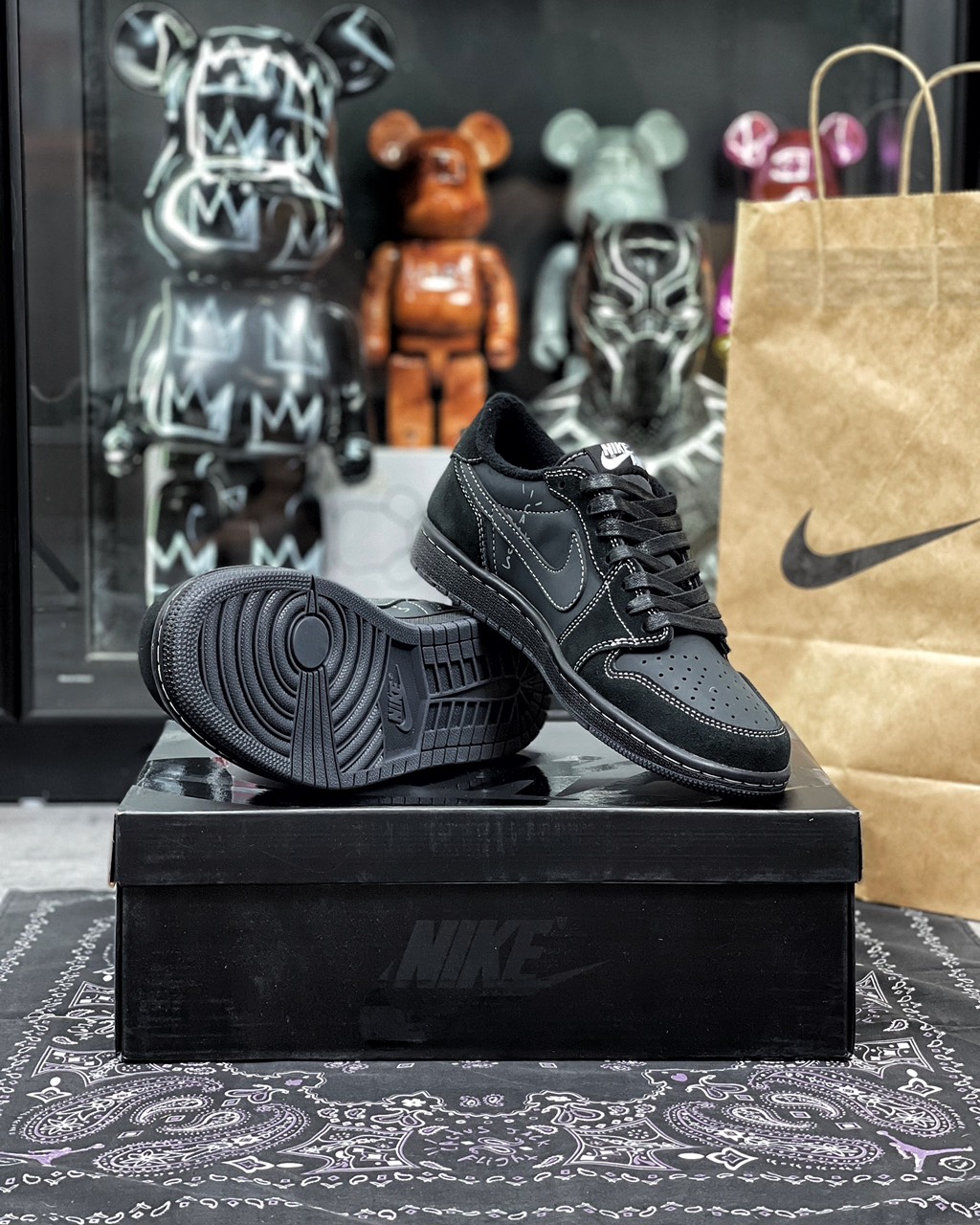 Giày Nike Travis Scott x Air Jordan 1 Low OG SP ‘Black Phantom’ giày Jordan 1 Low 'Black Phantom'