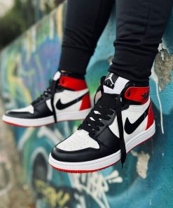 giay sneaker nike air jordan 1 high black toe like auth10