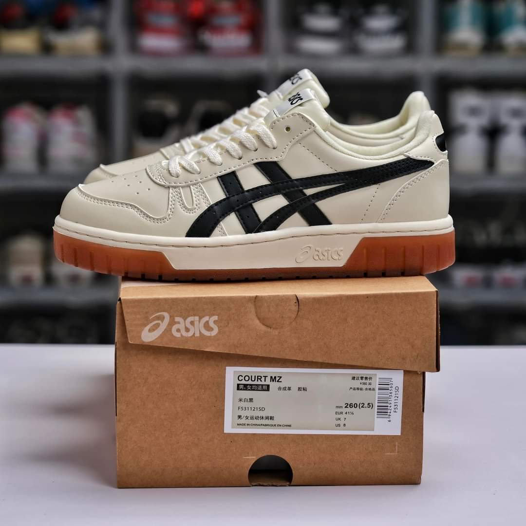 Giày Asics Court Mz 'Black Gum' Like Auth Giày Asics Court Mz White Black