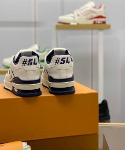 Louis Vuitton Trainer 54 White Navy - Best Quality giay louis vuition navy best quality 9