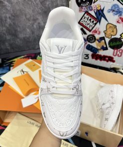 Giày Louis Vuition LV Trainer #54 Signature 'White' - Best Quality mau giay luxury louis vuition trainer best qualiy1313