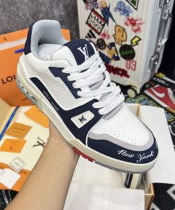 Giày Louis Vuition LV Trainer #54 ‘White Navy’ - Best Quality mau giay luxury louis vuition trainer best qualiy150150