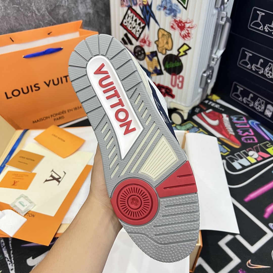 Giày Louis Vuition LV Trainer #54 ‘White Navy’ - Best Quality Giày Louis Vuition LV Trainer #54 ‘White Navy’