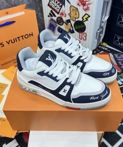 Giày Louis Vuition LV Trainer #54 ‘White Navy’ - Best Quality Giày Louis Vuition LV Trainer #54 ‘White Navy’