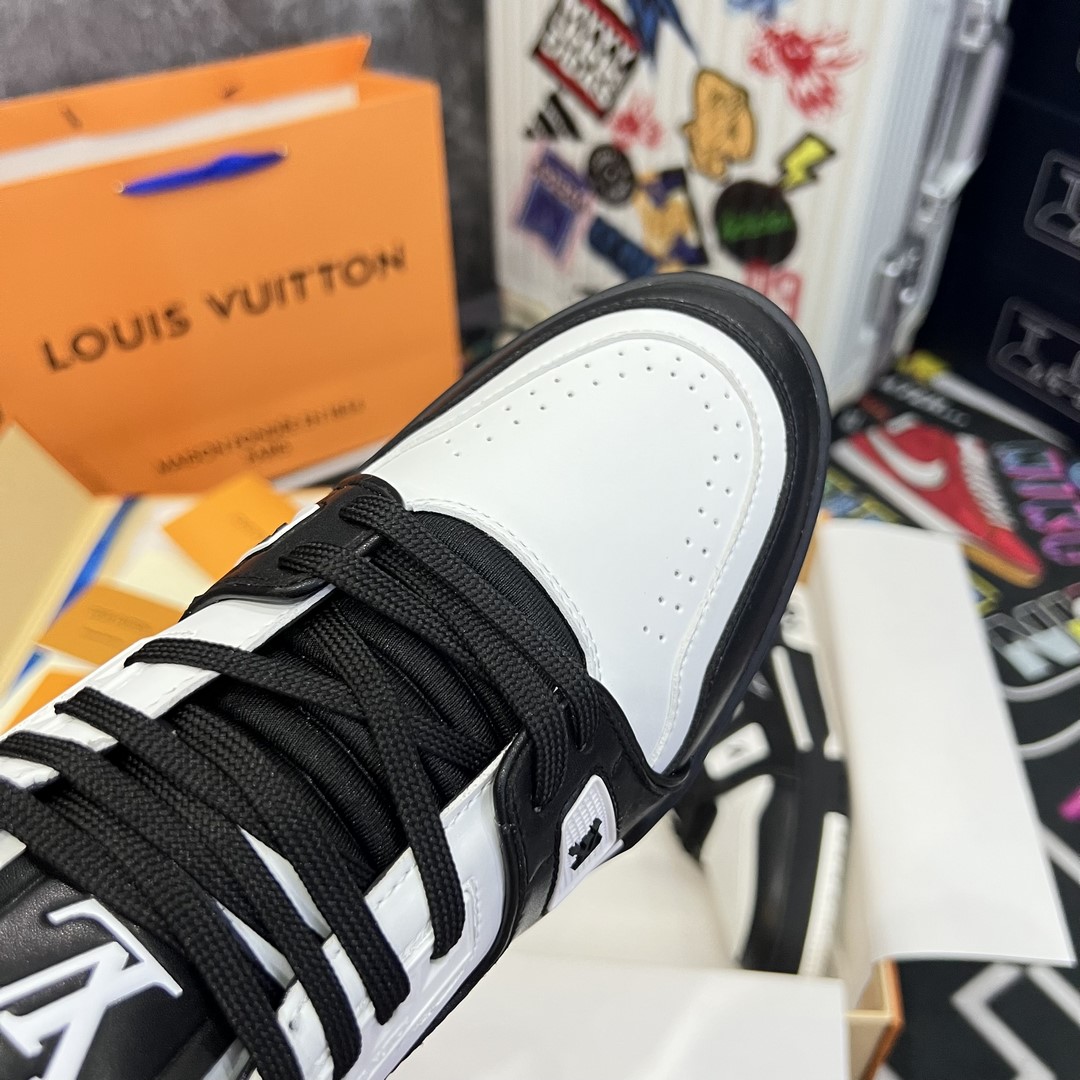Giày LV Trainer #54 ‘White Black’ - Best Quality Giày Louis Vuition White Black Best Quality