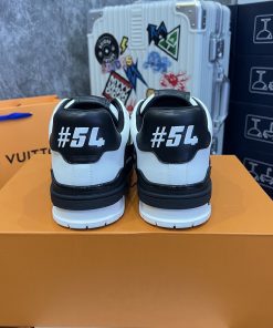 Giày LV Trainer #54 ‘White Black’ - Best Quality LV Trainer #54 Signature 'White Black' - Best Quality
