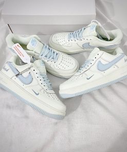 giay nike air force 1 keep fresh beigie blue sliver like authentic 3