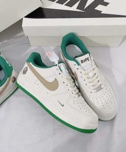 giay nike air force 1 low bope white green likeauth 3