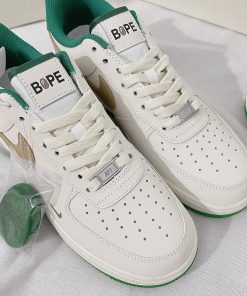 giay nike air force 1 low bope white green likeauth 6