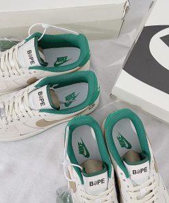 giay nike air force 1 low bope white green likeauth 7