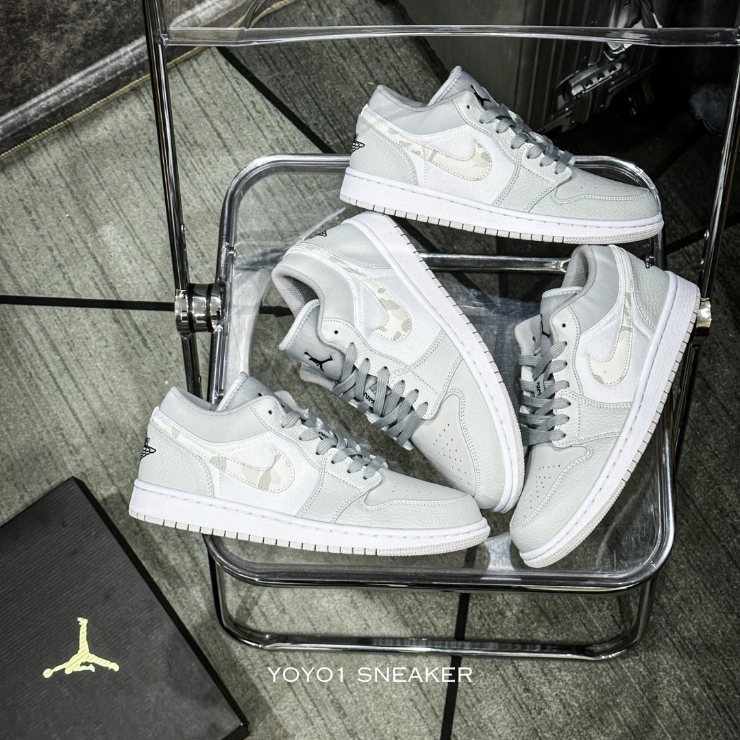 Giày Nike Air Jordan 1 Low Grey Camo - Like Auth Giày Nike Air Jordan 1 Low Grey Camo