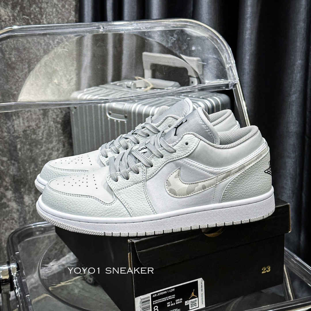 Giày Nike Air Jordan 1 Low Grey Camo - Like Auth Giày Nike Air Jordan 1 Low Grey Camo