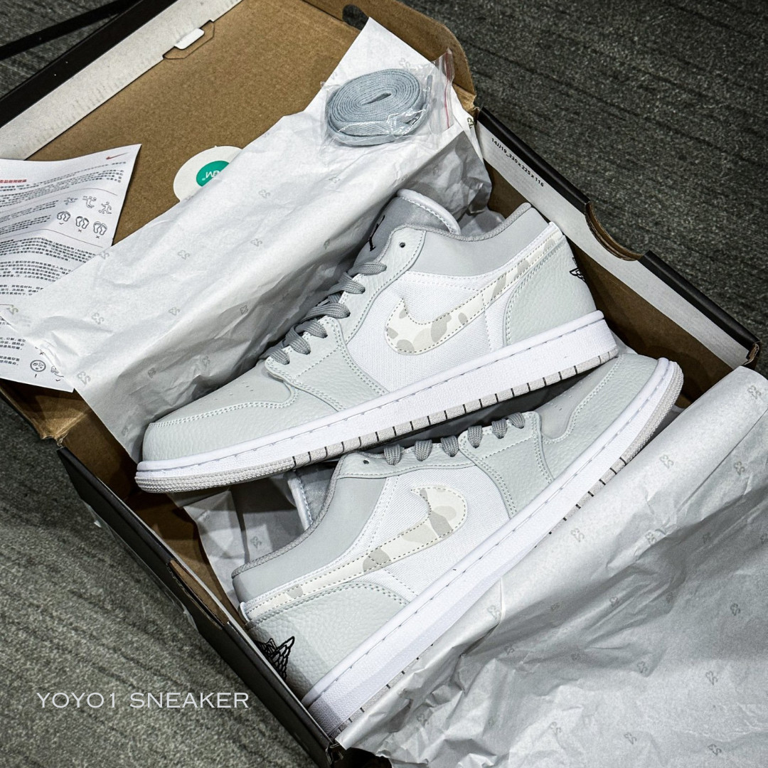 Giày Nike Air Jordan 1 Low Grey Camo - Like Auth Giày Nike Air Jordan 1 Low 'Grey Camo' - Like Auth