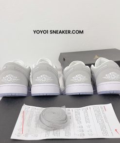 Giày Nike Air Jordan 1 Low White Grey Wolf - Like Auth giay nike air jordan 1 low grey wolf 12