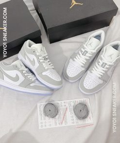 Giày Nike Air Jordan 1 Low White Grey Wolf - Like Auth giay nike air jordan 1 low grey wolf 3