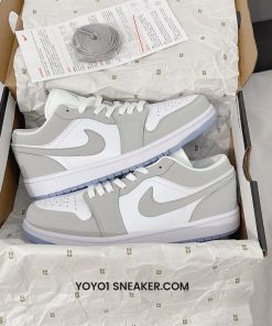 Giày Nike Air Jordan 1 Low White Grey Wolf - Like Auth giay nike air jordan 1 low grey wolf 5