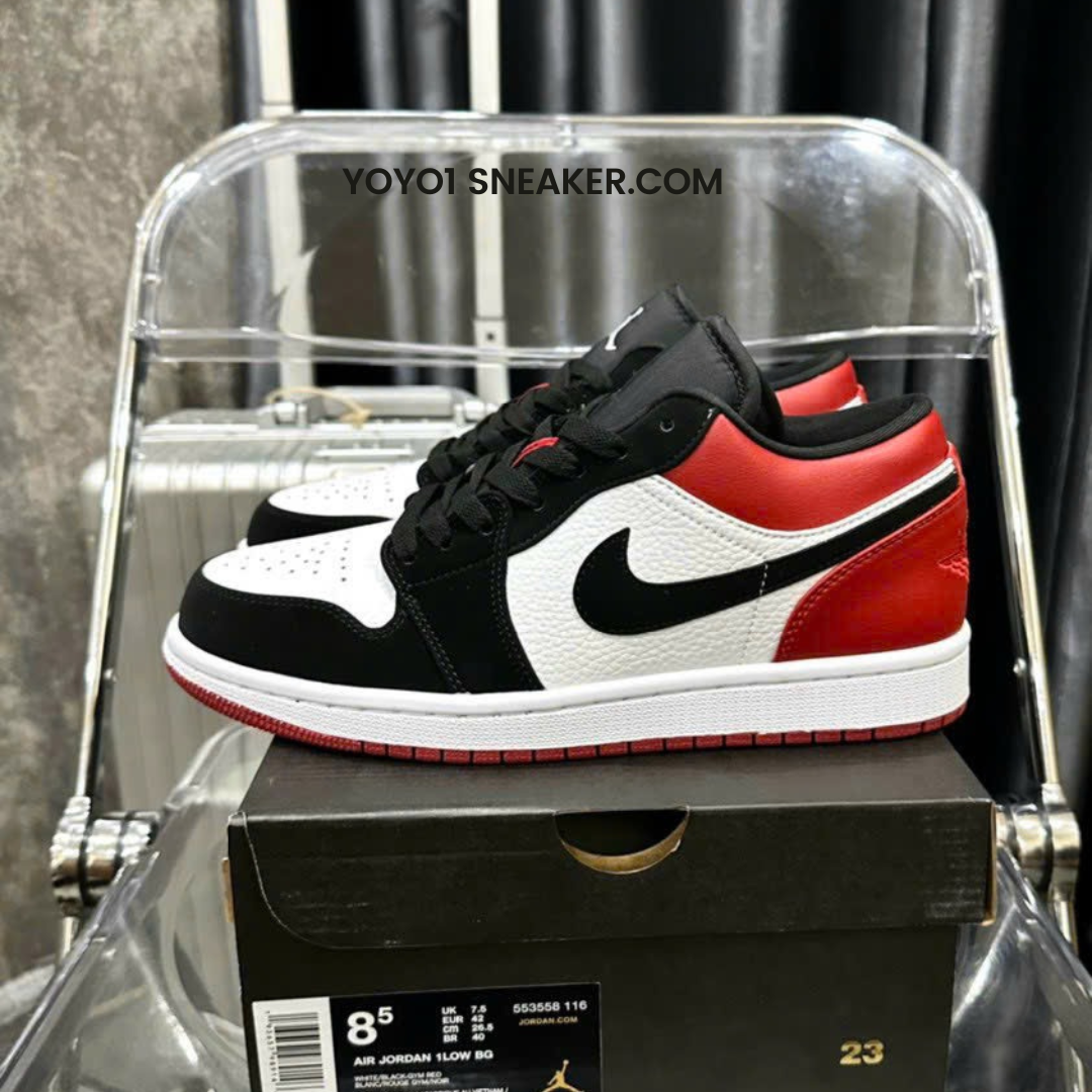 Giày Nike Air Jordan 1 Low Bred Toe - Like Auth Giày Nike Air Jordan 1 Low Bred Toe