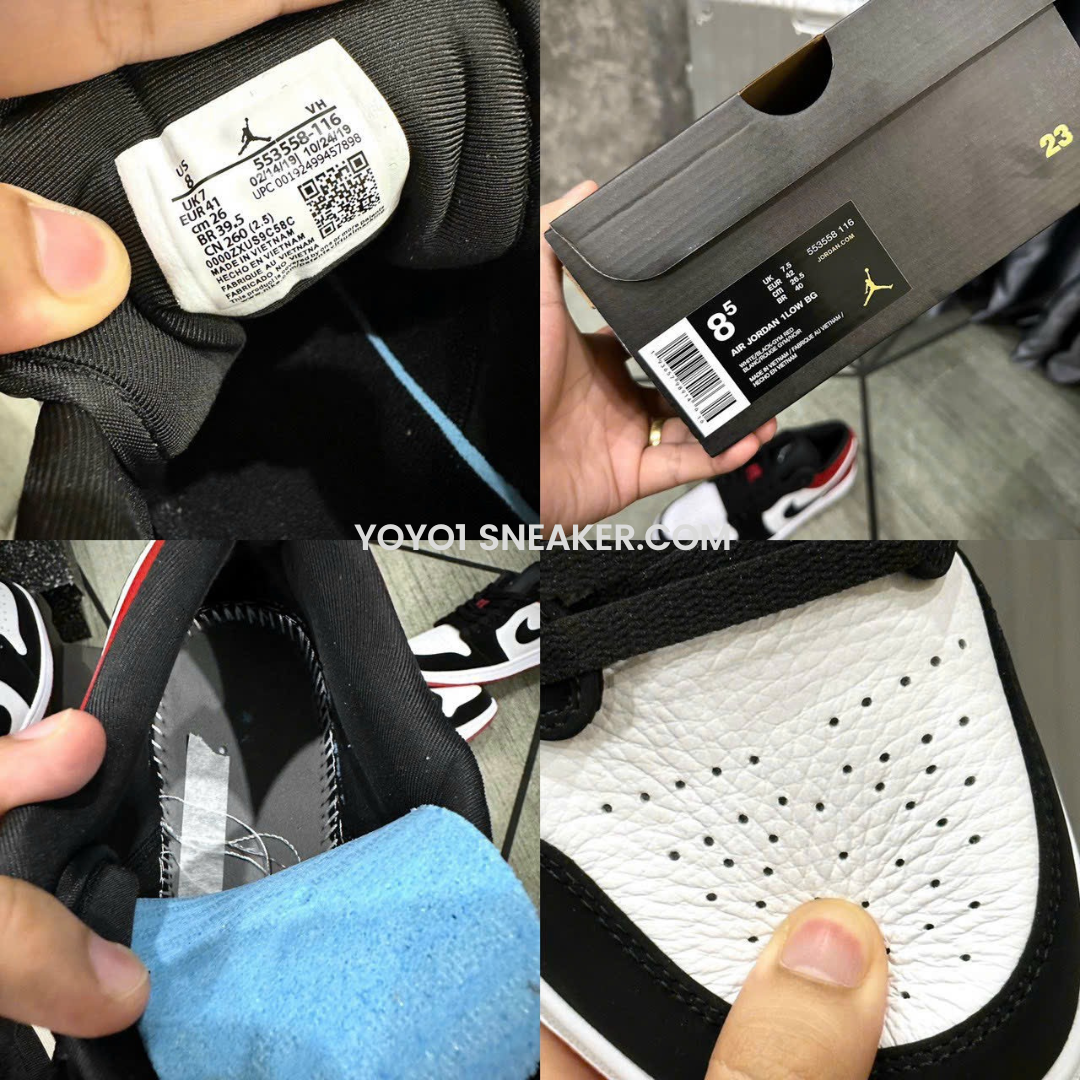 Giày Nike Air Jordan 1 Low Bred Toe - Like Auth Giày Nike Air Jordan 1 Low Bred Toe - Like Auth