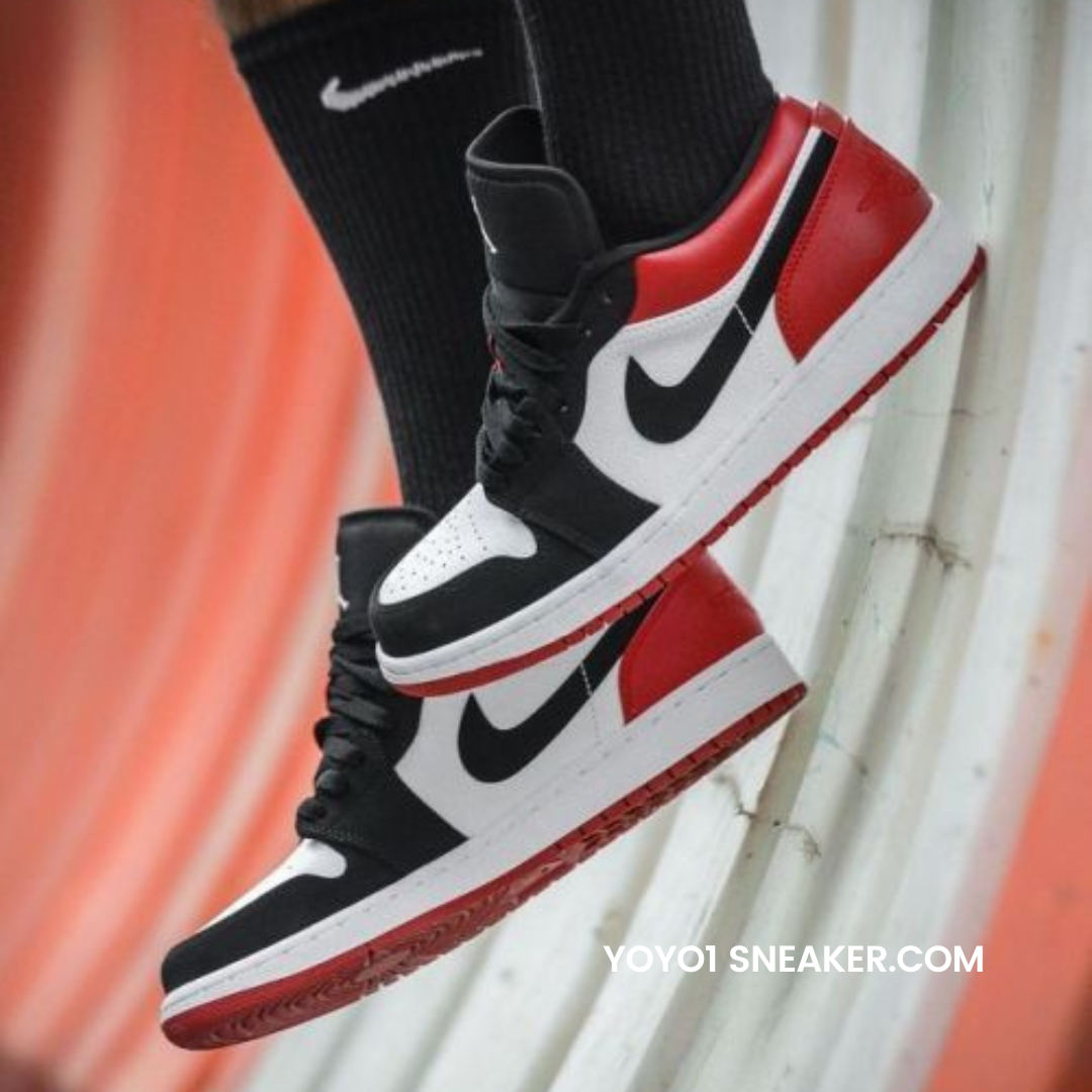 Giày Nike Air Jordan 1 Low Bred Toe - Like Auth Giày Nike Air Jordan 1 Low Bred Toe