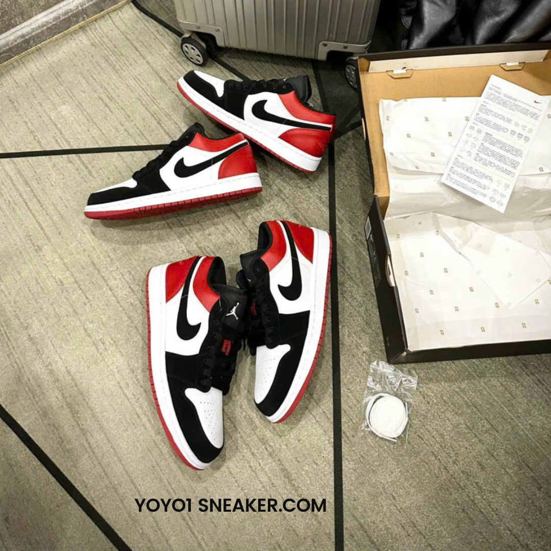 Giày Nike Air Jordan 1 Low Bred Toe - Like Auth Giày Nike Air Jordan 1 Low Bred Toe