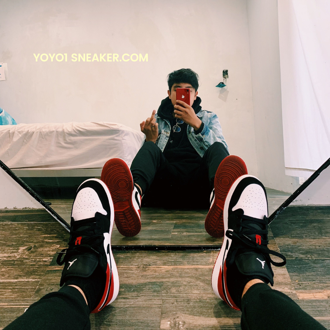 Giày Nike Air Jordan 1 Low Bred Toe - Like Auth Giày Nike Air Jordan 1 Low Bred Toe