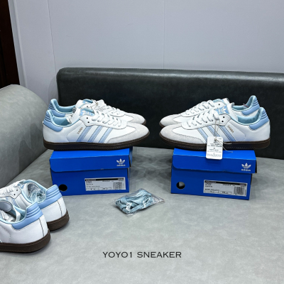 adidas samba white halo blue gum like auth 1