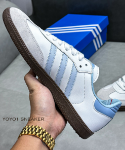 adidas samba white halo blue gum like auth 10