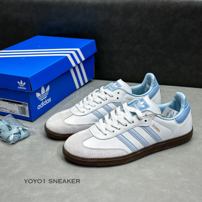 adidas samba white halo blue gum like auth 2
