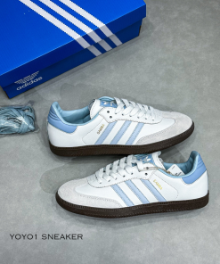 adidas samba white halo blue gum like auth 3