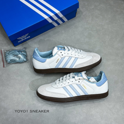 adidas samba white halo blue gum like auth 3