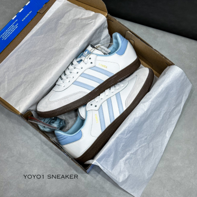 adidas samba white halo blue gum like auth 4
