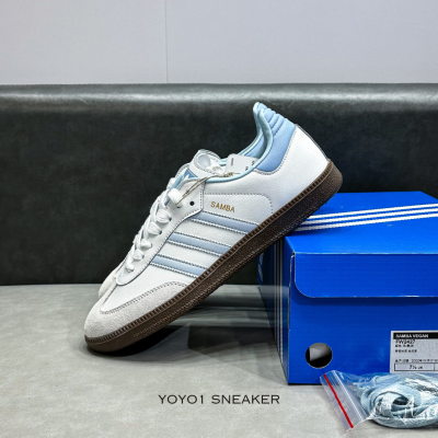 adidas samba white halo blue gum like auth 5