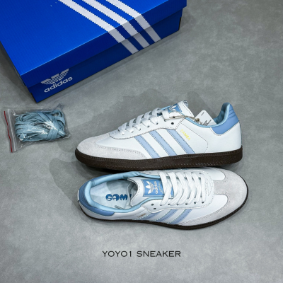 adidas samba white halo blue gum like auth 6