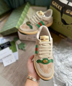 giay gucci sneaker distressed green orange likeauth 7