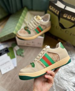giay gucci sneaker distressed green orange likeauth 8